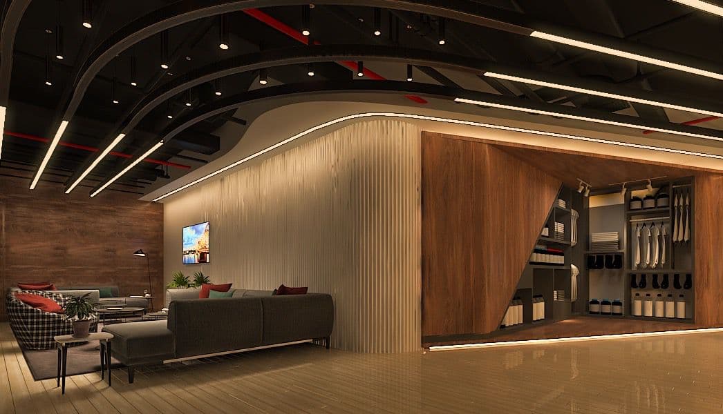 Luxury Conference Lounge with Wooden Paneling