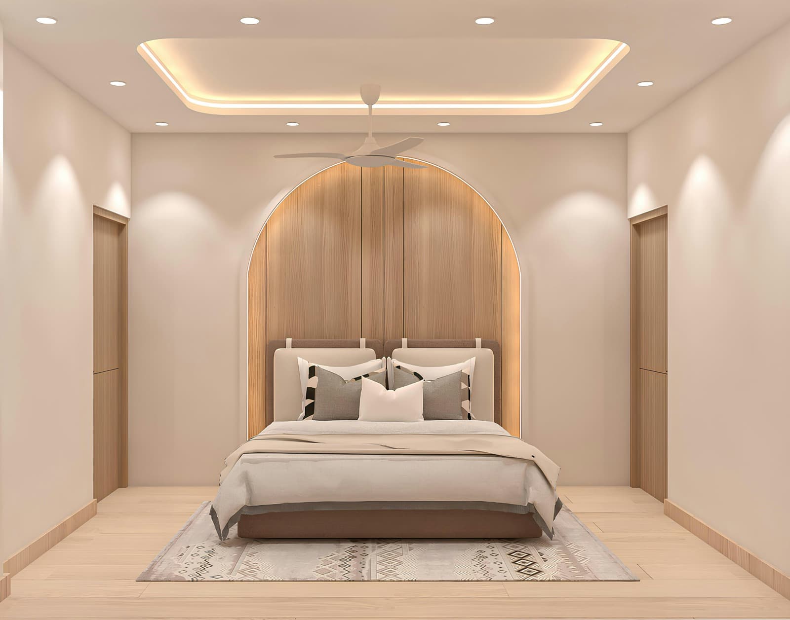 Contemporary Bedroom with Arch Design